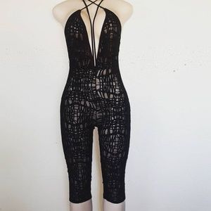 Black Webbed Jumpsuit